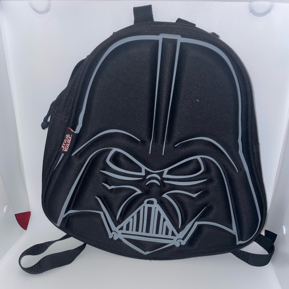 Star Wars Black Backpack Darth Vader Small Storage 13” x 13” Good Condition Fun